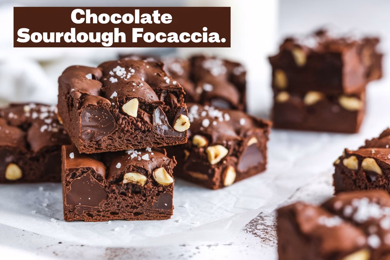 🍫Chocolate Sourdough Focaccia: A Decadent Twist on Classic Bread 🍞