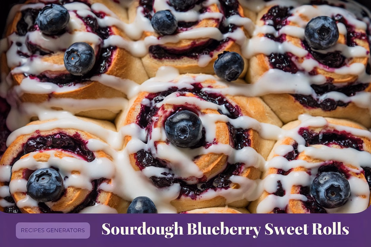 🍇 Sourdough Blueberry Sweet Rolls – Fluffy, Fruity, and Perfectly Tangy 🍇