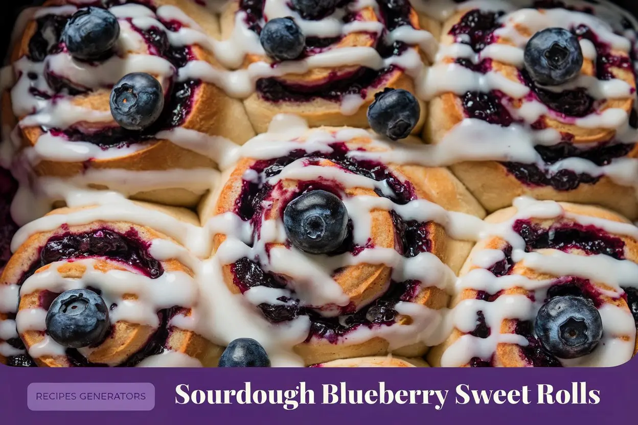 🍇 Sourdough Blueberry Sweet Rolls – Fluffy, Fruity, and Perfectly Tangy 🍇